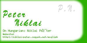 peter niklai business card